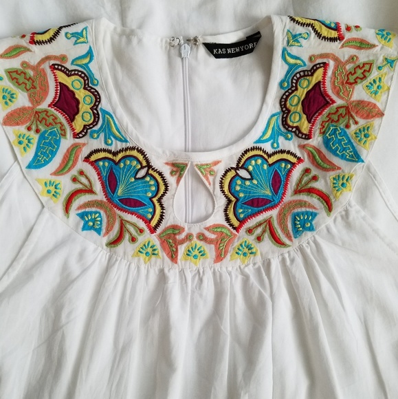Kas New York Floral Embroidered Dress W/ Pockets - Picture 3 of 8